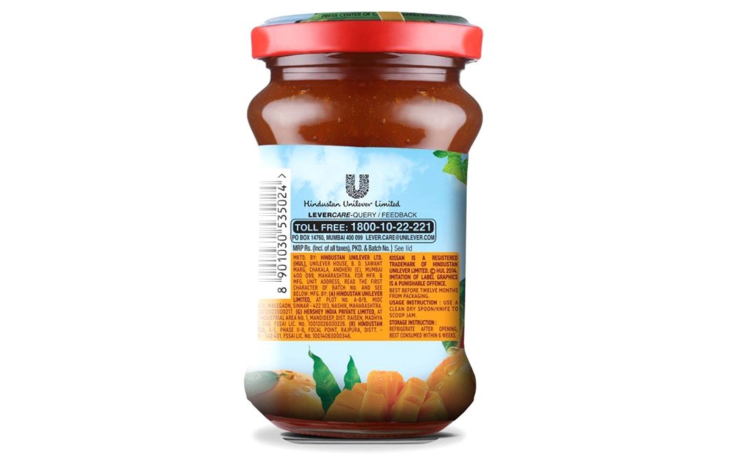 Kissan Mango Jam, With Real Alphonso   Glass Jar  188 grams